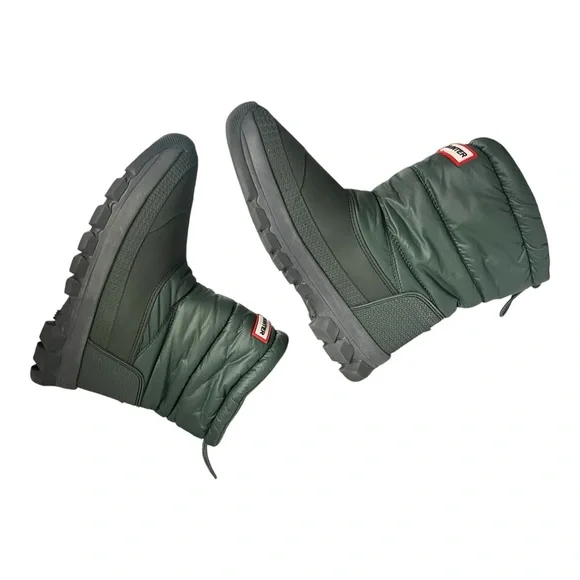 Hunter Intrepid Insulated Short Snow Boots - Women’s Size 7 (EU 38) Dark Green - Picture 7 of 9